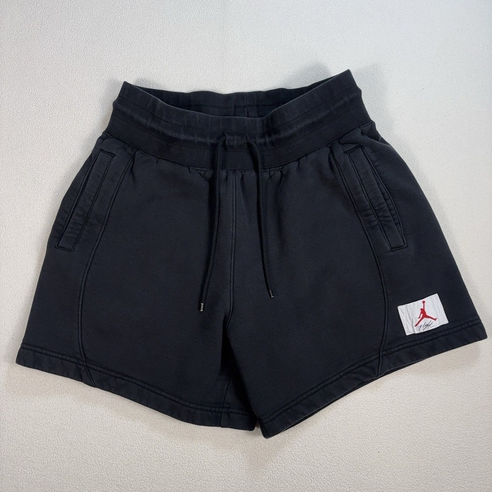 Jordan 5.5"‎ Flight Fleece Shorts Women's M Black Standard Fit Pocket Drawstring
